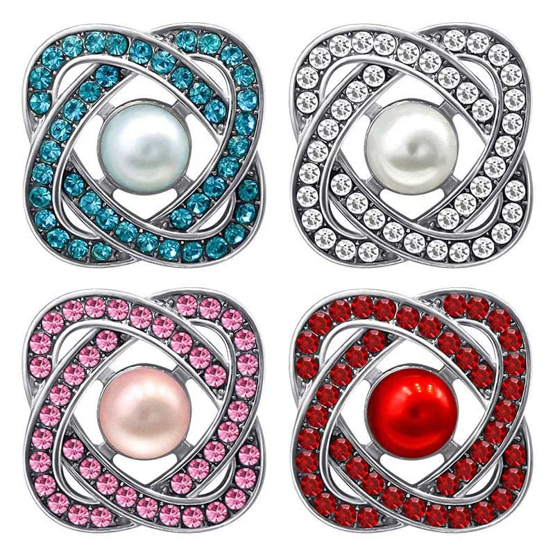 KZ1559 New Beauty Fashion Rhinestone Hollow 20MM Metal snap buttons for DIY 18mm snap jewelry wholesale