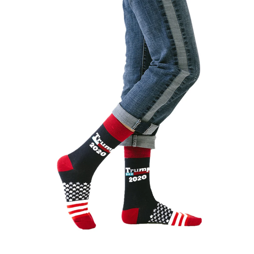 Women Socks Creative President Donald Trump Make America Great Again National Flag Star Stripes Socks Men Funny Happy Cotton Sox