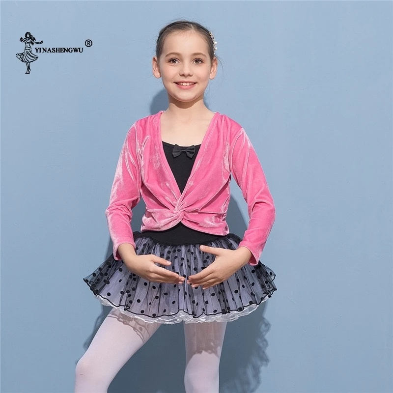 Mode Meisje Ballet Gymnastiek Turnpakje Jas Lange Mouwen Dans Velet Jas Top Jas Kinderen Dans Kleding Jas Wrap Ballet