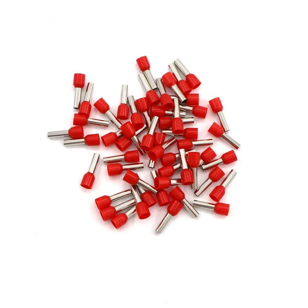 Tubular Terminal 100pcs/Pack E0508 E7508 E1008 E1508 E2508 Cord End Terminal Crimp Insulated Ferrules Wire Connector