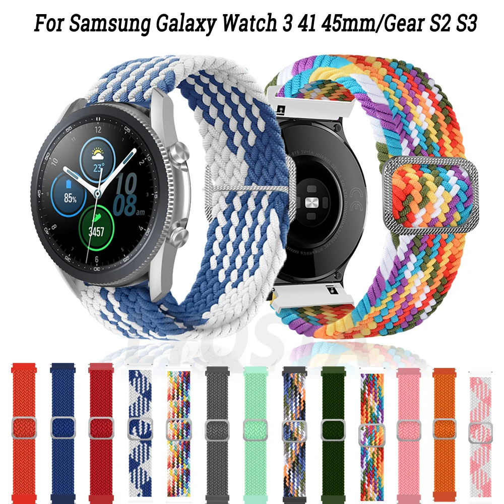 20 22mm cinturino intrecciato ad anello singolo per Samsung Galaxy Watch 46mm Gear S3 Classic Frontier sostituzione cinturino Galaxy Watch 46mm