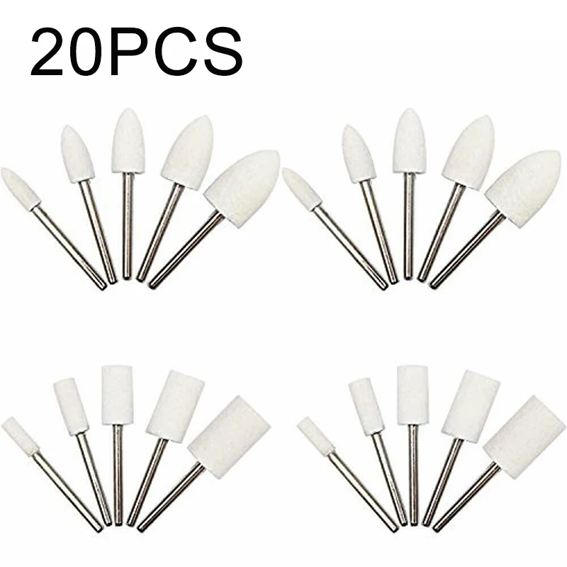 20 Chiếc Đầu Đánh Bóng ĐỆM PHỒNG Bánh Xe Mềm Cảm Thấy Xay Chút Cho Trang Sức Đồng Hồ Khuôn Vệ Sinh Phụ Kiện Đánh Bóng