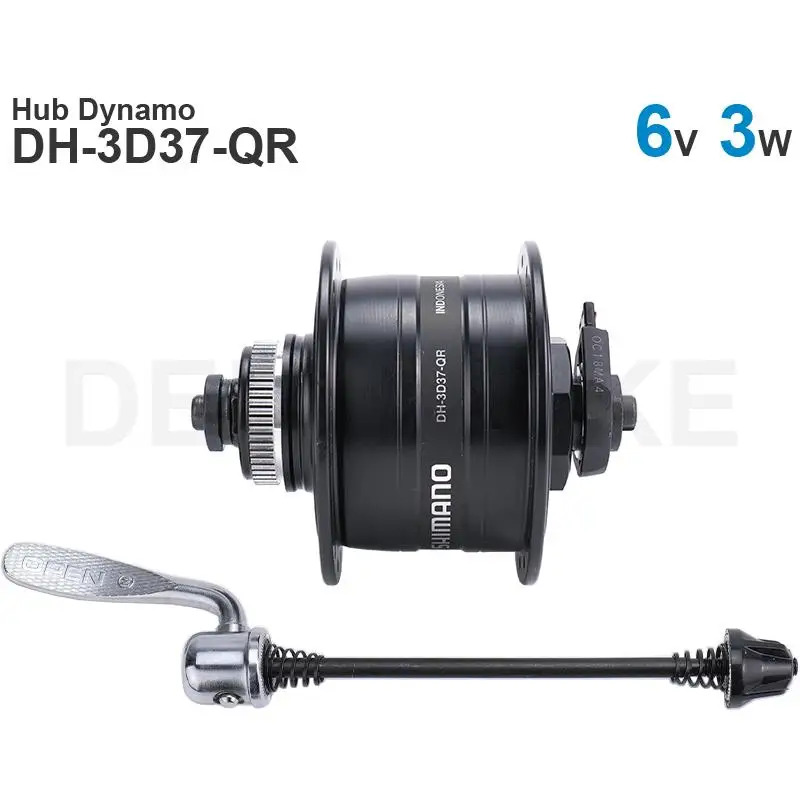 SHIMANO - Hub Dynamo DH-3D37-QR DH-3D32-QR DH-3D32-NT Disc Brake 3.0W CENTER LOCK Quick Release - 16-28 inch wheel size Original