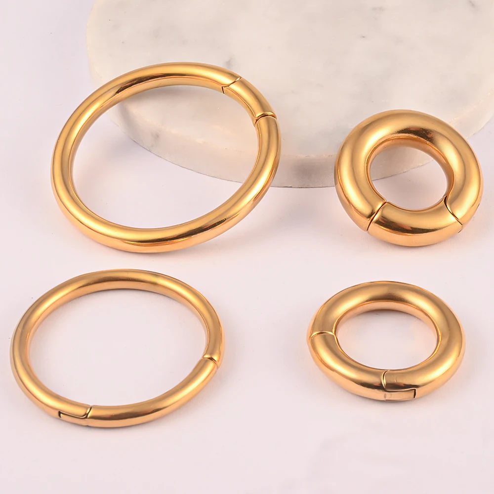 Vanku 2pcs Popular Stainless Steel Magnet Ear Weight Gauges Body Jewelry Hoop Earring Piercing Expanders Stretchers for Unisex