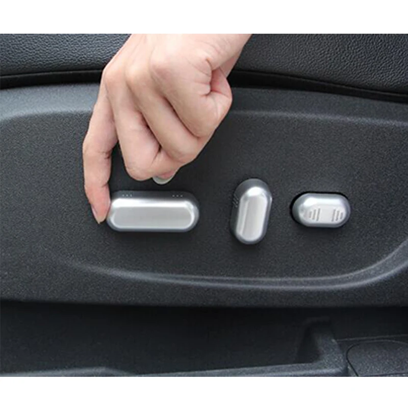 

ABS Chrome For Ford Escape Kuga 2017 2018 Accessories styling Car Seat Adjustment Switch Cover Trim Sticker 6Pcs