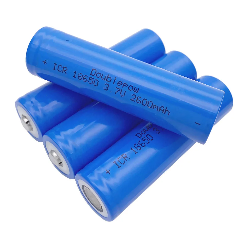 100% new original Doublepow 18650 battery 3.7v 2600mah 18650 rechargeable lithium battery for flashlight batteries