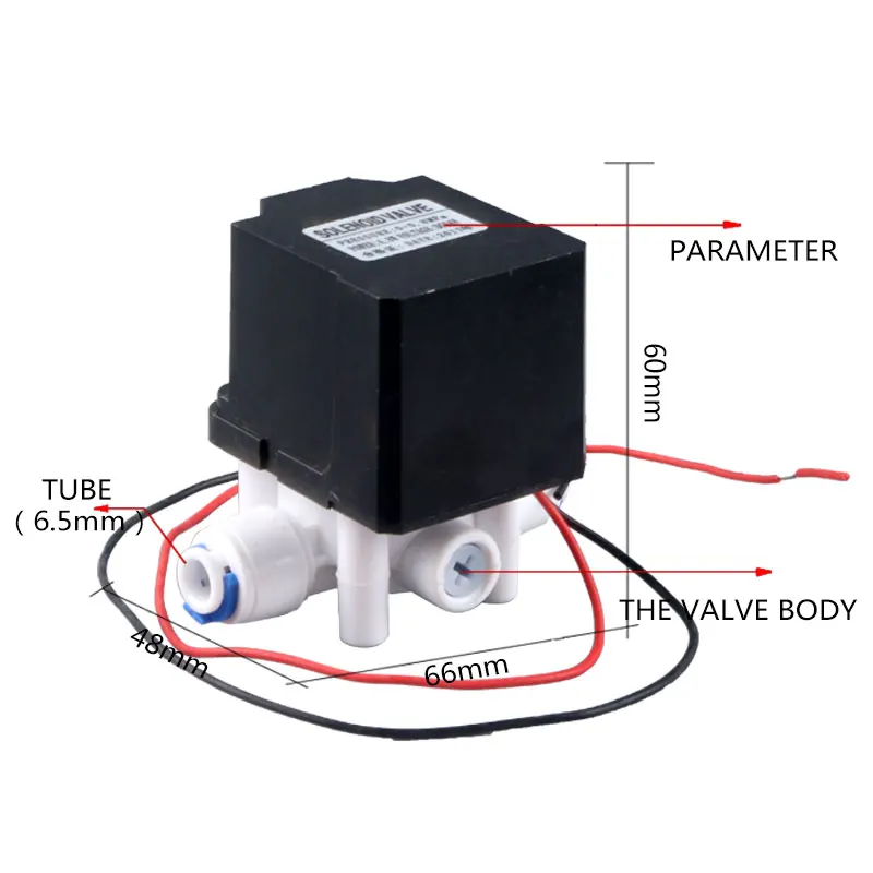 Quick-connect FCD-E DC24V RO Water Purifier Solenoid Valve With 300cc Flow Limit And 18 Seconds Automatic Flush Solenoid Valve