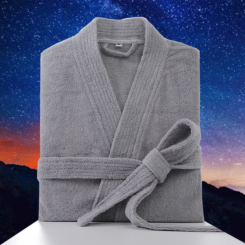 

Men's Robe 100% Cotton Warm Bathrobe Thick Length Plush Shawl Bathrobe Kimono Home Clothes Long Sleeved Robe Coat peignoir homme