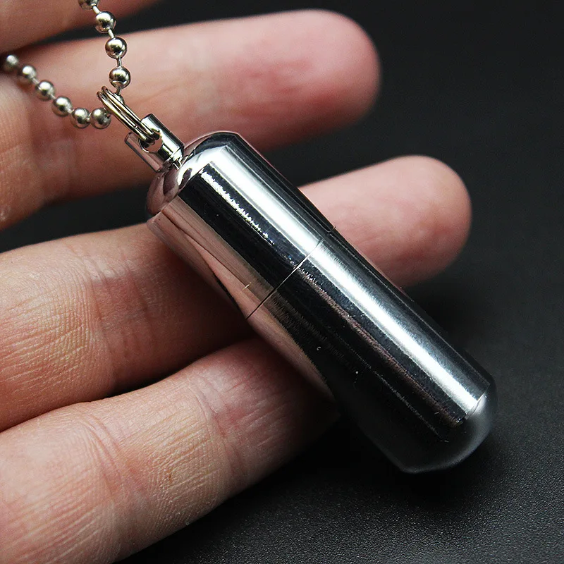 Mini Stainless Steel Kerosene Lighter Gasoline Oil Keychain Flint Fire Starter Cute Lighter Gadgets For Men Survival Fire