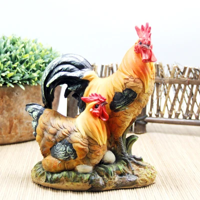 

Resin Rooster Chicken pastoral Animal zodiac chicken Living room TV cabinet home ornaments tabletop statues Home decoration dies