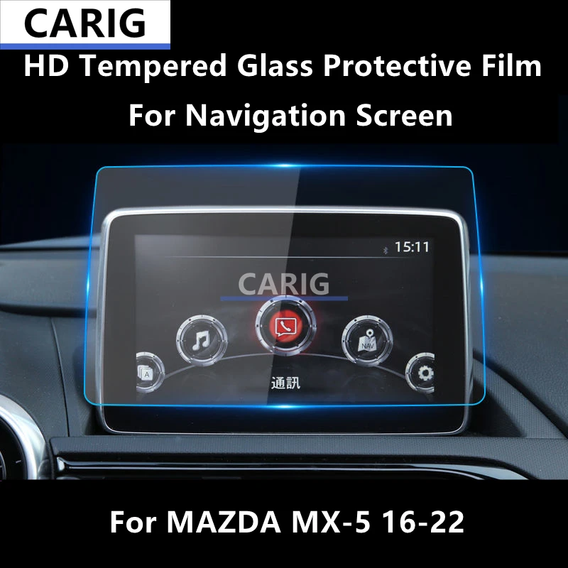 

For MAZDA MX-5 16-22 Navigation Screen HD Tempered Glass Protective Film Anti-scratch Repair Film Accessorie Refit