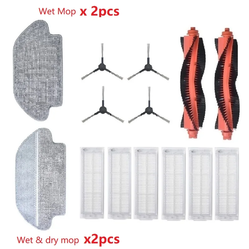 Kit de filtres Hepa pour Viomi V2Pro STYJ02YM, brosse principale latérale, filtre HEPA Mijia STYJ02YM, balayage, vadrouille, Robot aspirateur
