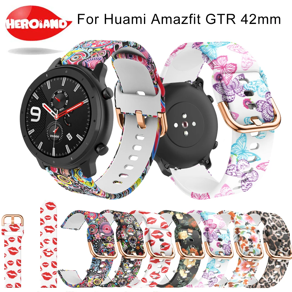 20mm Silicone Watchband For Xiaomi Huami Amazfit GTR 42mm for Samsung Galaxy Watch Active 42 Correa Bracelet Band Sports Strap