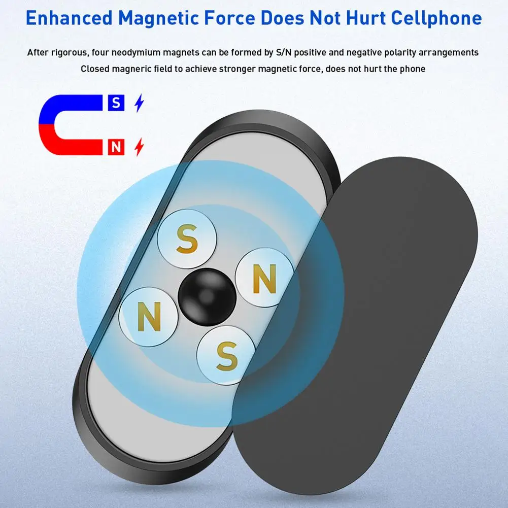 Suporte magnético universal do telefone do respiradouro de ar do carro painel de sucção 360 rotativa antiderrapante acessórios interiores do carro