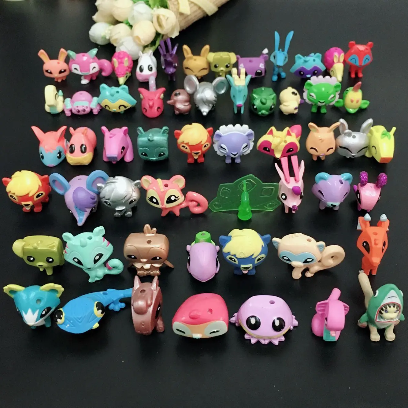 20~30pcs/set Cartoon Fun My World Animals Toys 3cm PVC Jam Model Figures Capsule Dolls Kids Christmas Gift