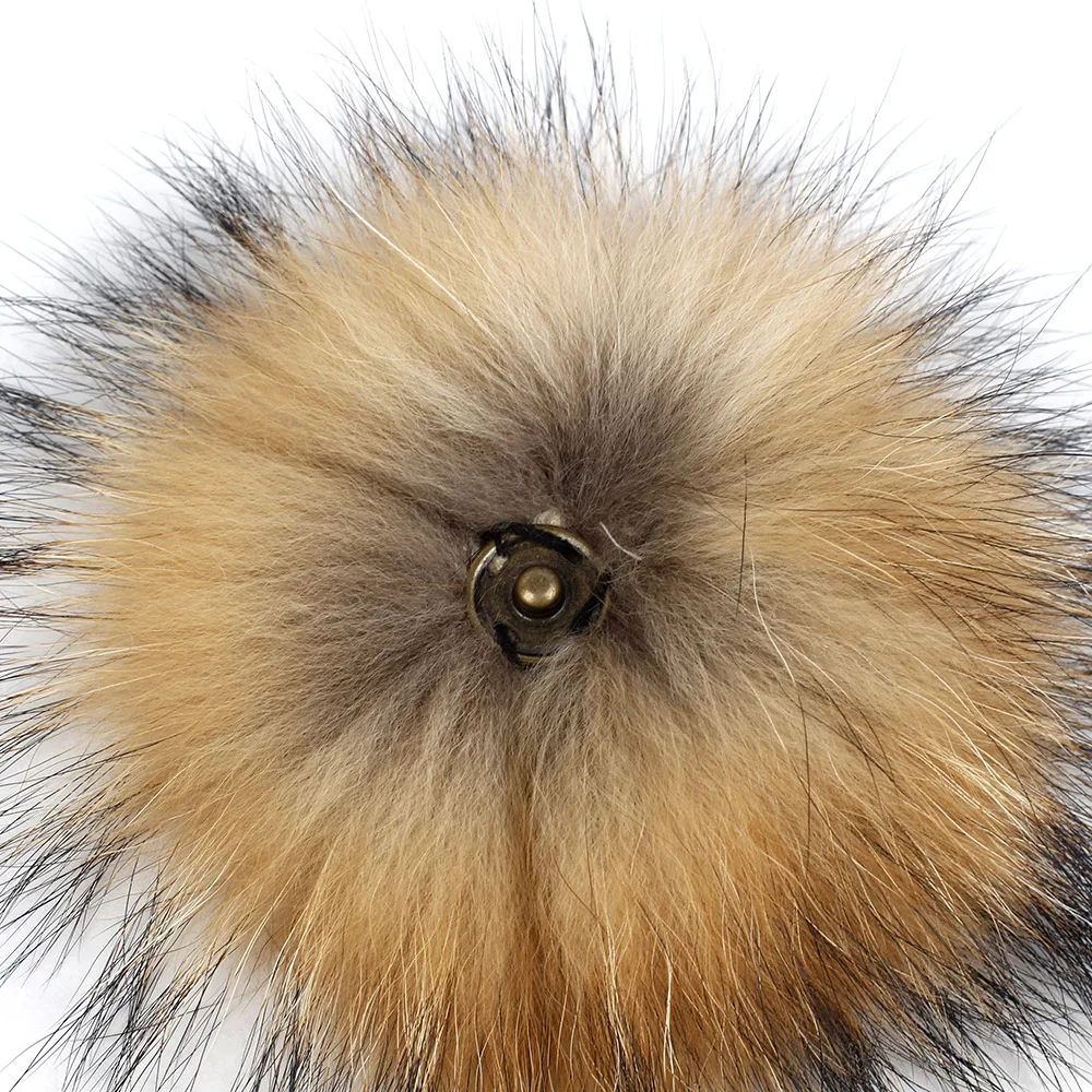 Geebro DIY Pompon 11-16cm 18cm 20cm Raccoon Fur Pom Poms Fur Balls for Knitted Hat cap Beanies and Scarf Real Fur Pompoms