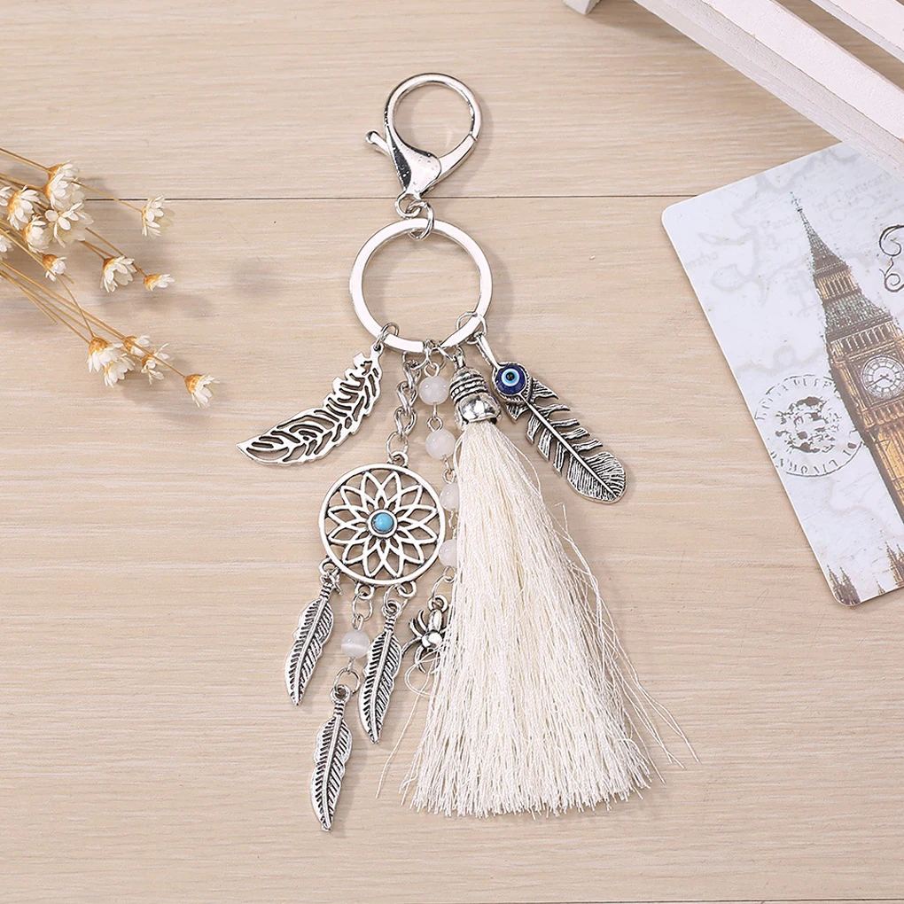 1pc Women Dreamcatcher Keychain Bohemian Tassel Lady Leaves Bag Phone Pendant Key Ring Women Gift Key Chain Boho Jewelry Gift