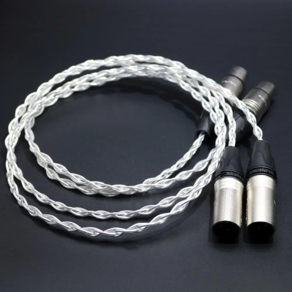 Thouliess 8AG-Silver NEUTRIK3pin XLR Männlich zu Weiblich Cale XLR Balanced Interconnect Kabel XLR Audio Balance Kabel