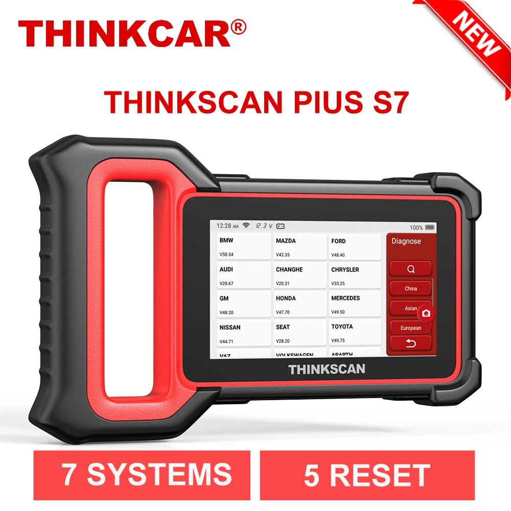 THINKCAR THINKSCAN Plus S7 OBD2 Car Diagnostic Auto Tool 7 System Code Reader ABS SRS EPB IMMO Oil Reset OBD Automotive Scanner