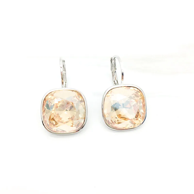 Ms.Betti 2021 Newest Year Cushion Square Fancy Stones Earrings With Lever Back French Hook For Fashion Women\'s Wedding Gifts