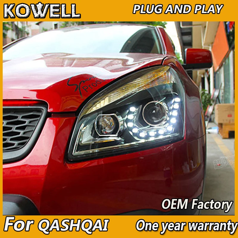 2008-2013 For Nissan Qashqai headlight car styling qashqai head lamp12 high brightness LED DRL parking bi xenon lens HID K