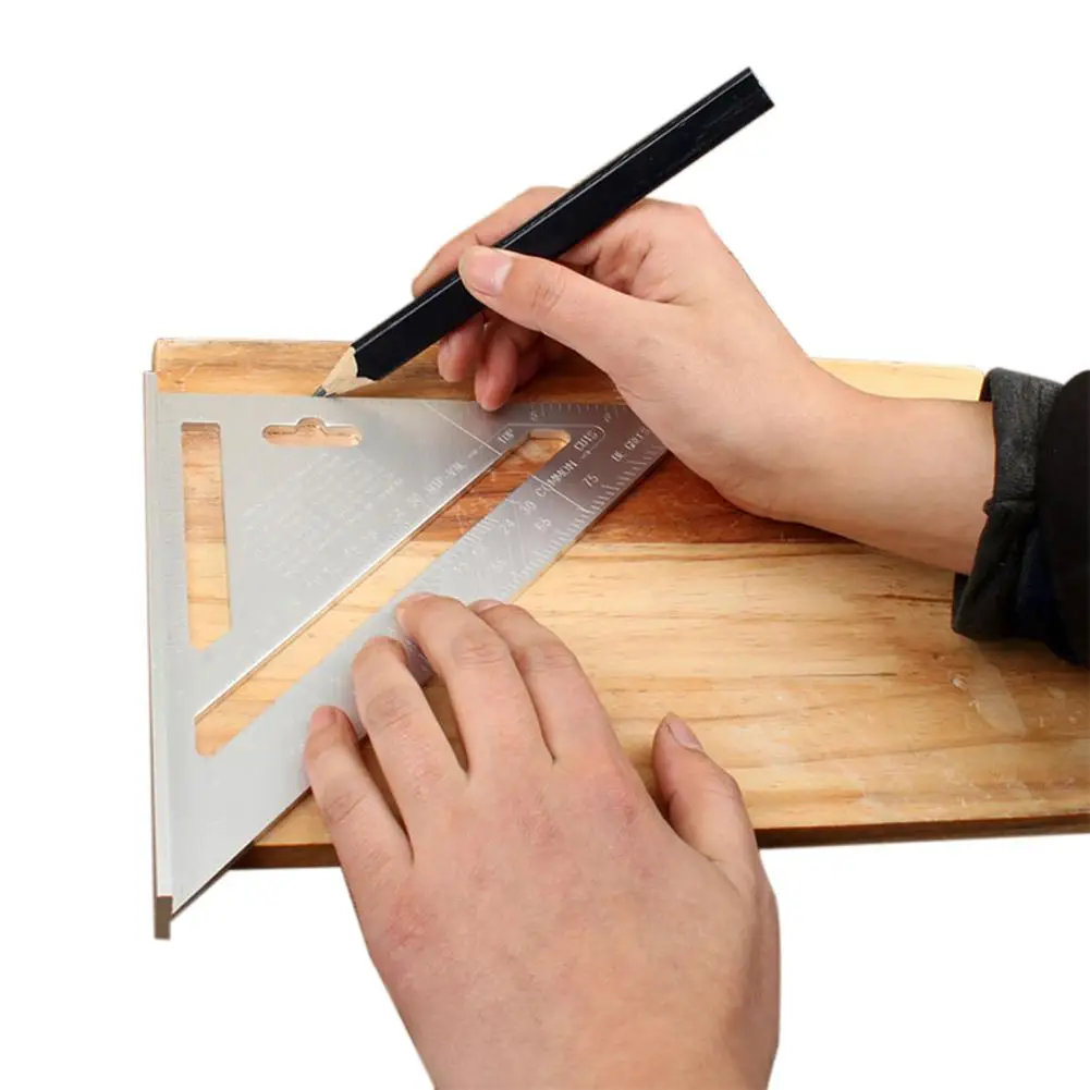 Многофункциональная утолщенная треугольная линейка из алюминиевого сплава 45 градусов для измерения угла резки для всех проектов переделки зданий