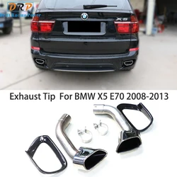 1 Pair Exhaust Tip For BMW X5 E70 V8 Look 20077-2010 Exhaust Pipe 304 Stainless Steel Muffler Tip Car Exhaust Tailpipe Nozzle