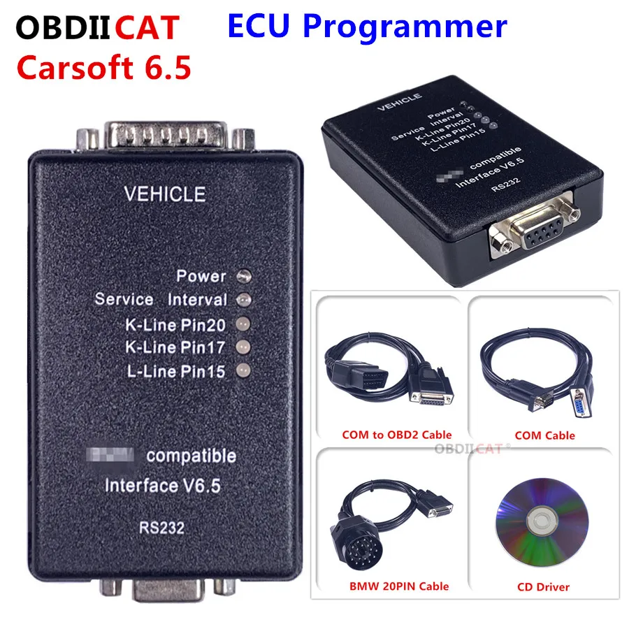 Strumento diagnostico Carsoft 6.5 per programmatore ECU B--M-W/Scanner MCU OBD2 per E30/E36/E46/E34/E39/E53/E32 con interfaccia PC RS232