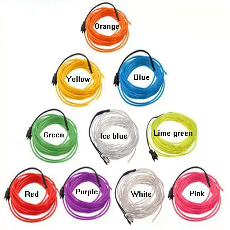 5/10M EL Wire LED Neon Light Flexible Glow Dance Party Outdoor Christmas Decoration Light Rope Tube Strip Waterproof LED Strip