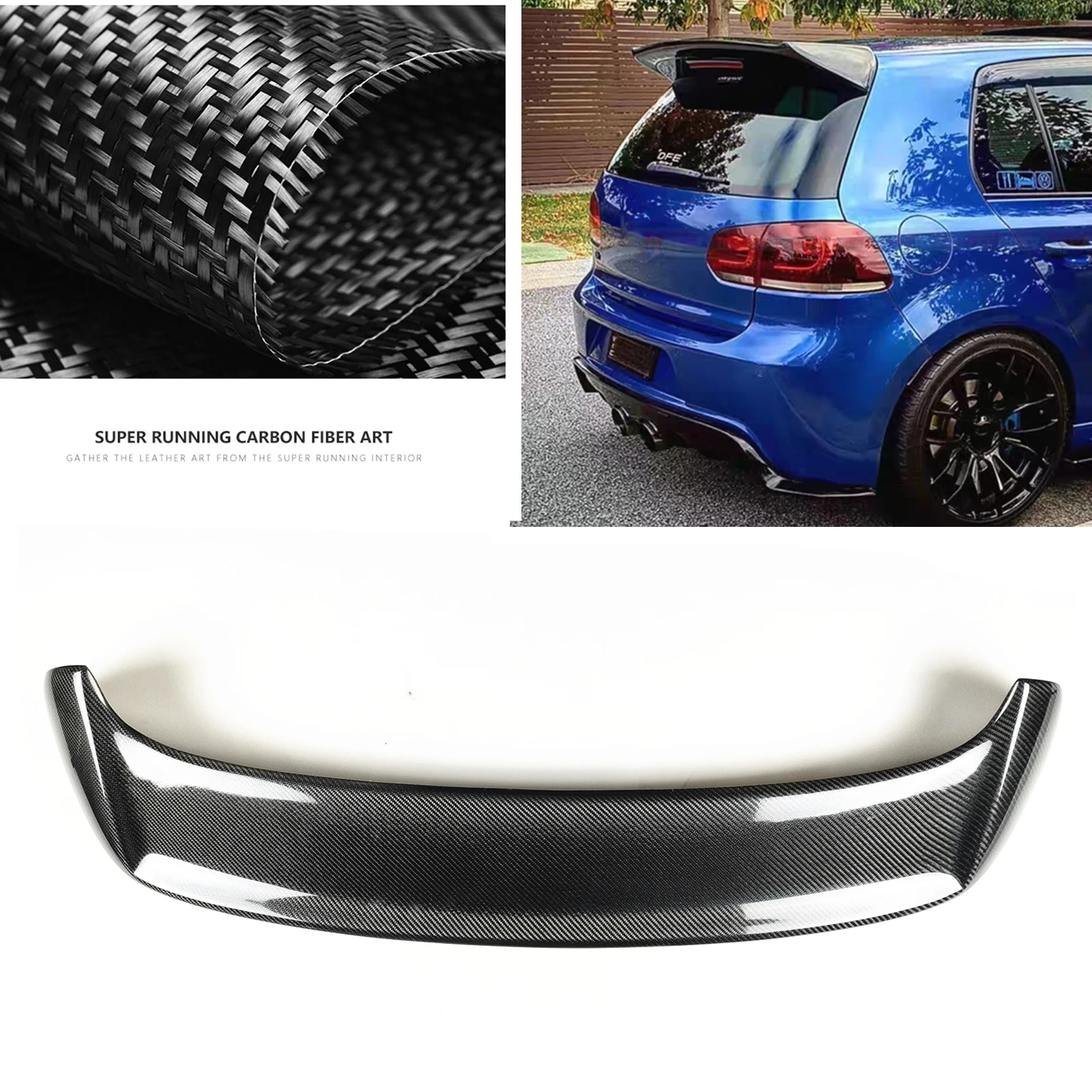 Rear Trunk Roof Spoiler Wing For Volkswagen VW Golf 6 VI MK6 GTI R20 2010-2015 Hatchback Carbon Fiber Tail Upper Splitter Lip