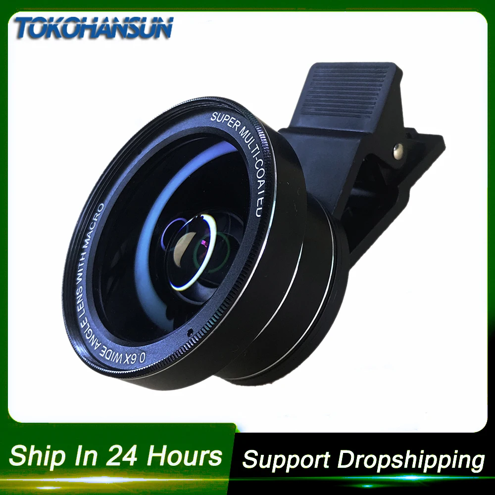 

TOKOHANSUN Mobile Phone Lens 4k HD 0.6x Wide Angle + 15x Macro Lens for IPhone X 8 Huawei Smartphone No Distortion dropshipping