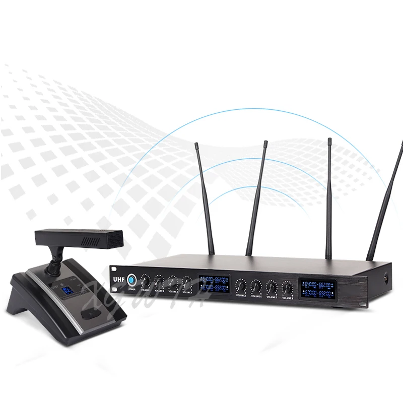 UHF Wireless Microphone System Meeting Condenser Super Cardioid Gooseneck Mic Fixed frequency Multi-function Place Professional