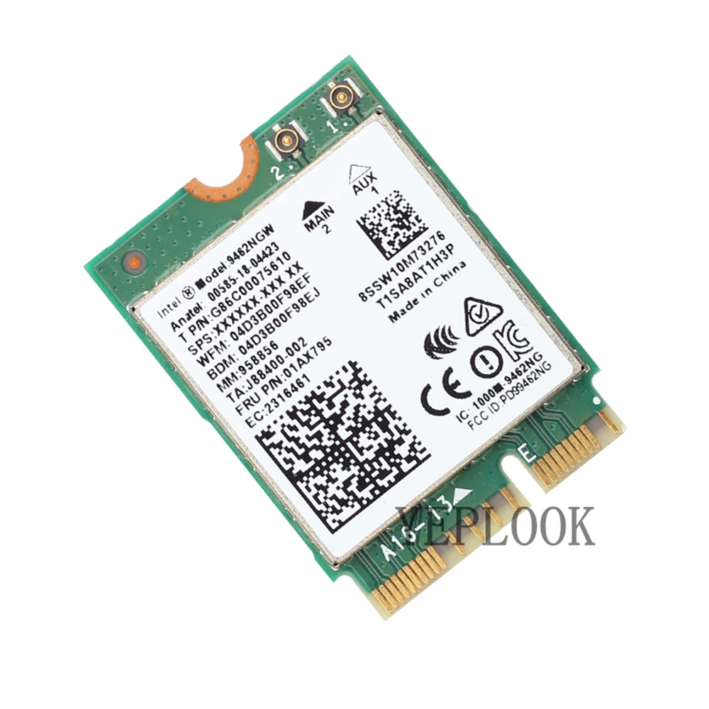 Wifi Card AC9462 9462NGW 433Mbps Dual Band 2.4G/5GHz NGFF M.2 Key E CNVIO 802.11ac Bluetooth5.0 Network Card