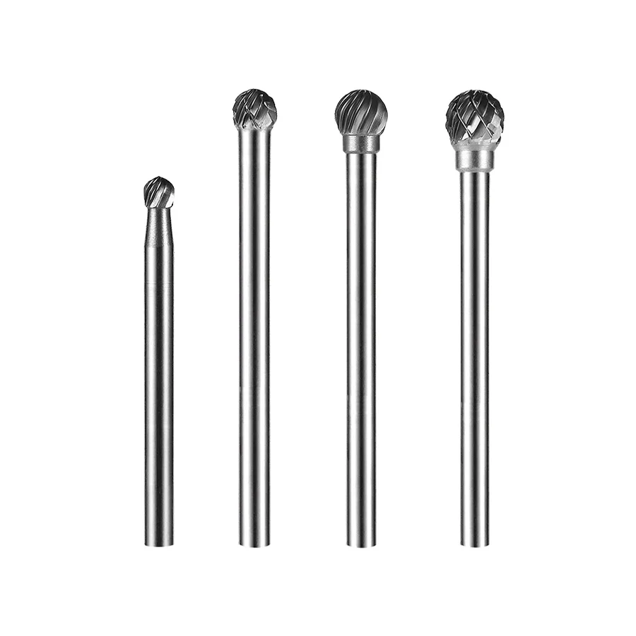 Typu D 3mm uchwyt z węglika pilnikarka metalowa głowica szlifująca w kształcie piłki stal wolframowa frez zgrzyt D01 D2 D4 D5 D6 D0605M03