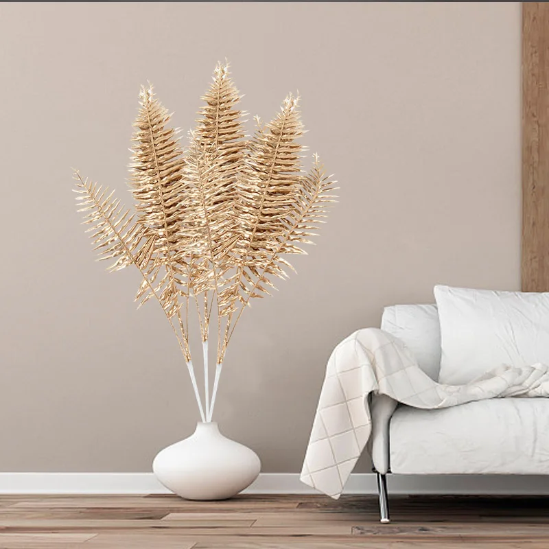 Goldene Serie Künstliche Blumen Konzentrischen Bouquet Eukalyptus Blätter Gefälschte Pflanzen Für Home Decor Hochzeit Weihnachten Party Blumen – Detail 8