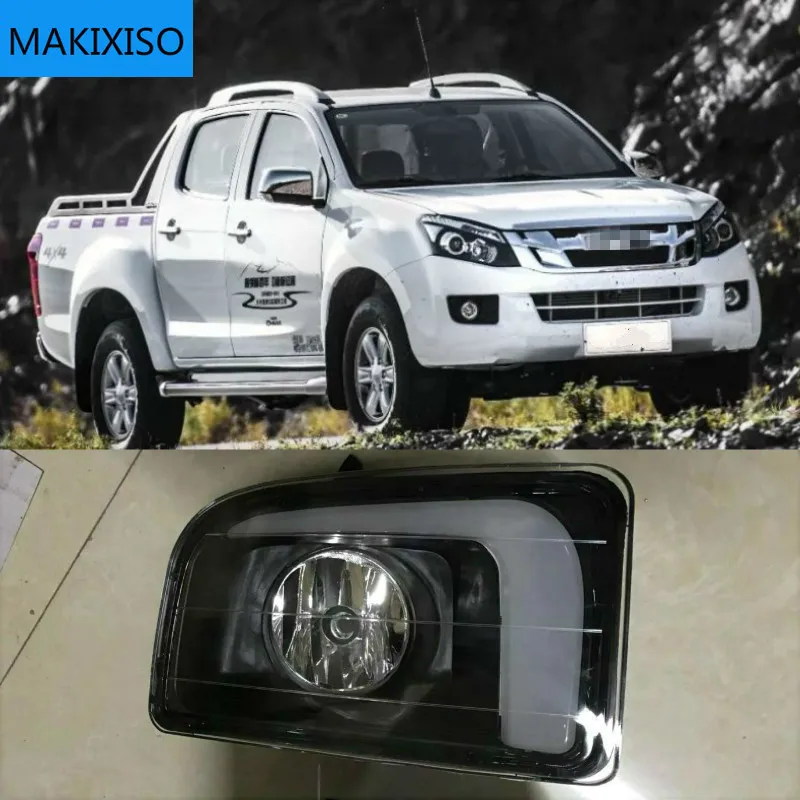 

1 set LED DRL Daytime Running Lights 12V ABS Fog Lamp Cover with turn signal For ISUZU D-MAX DMAX 2014 2015