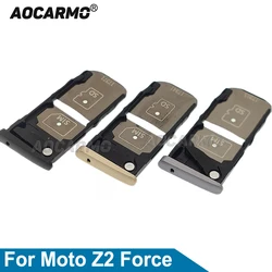 Aocarmo Nano Sim Card Tray MicroSD Slot Holder For Motorola Moto Z2 Froce Replacement Parts