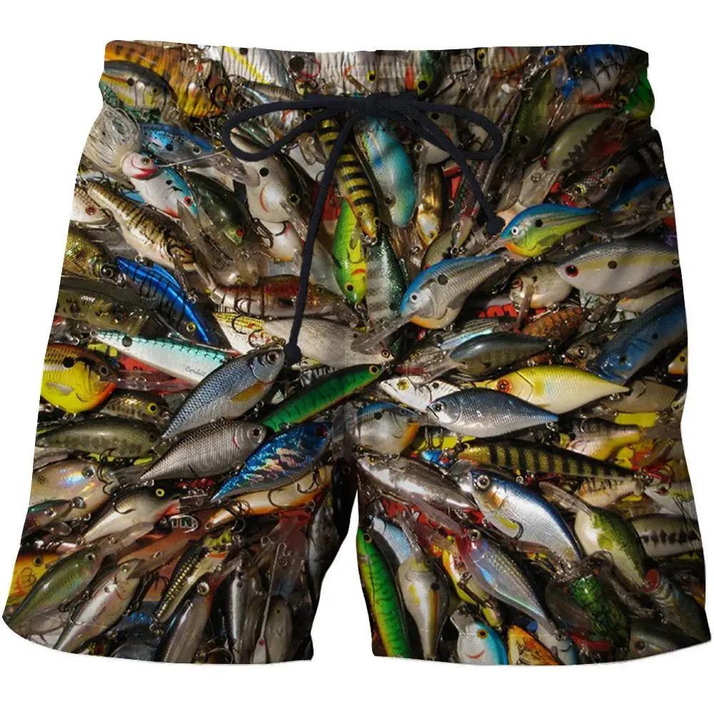 2018 Brand Quick Drying Board Shorts Trunks Full Fishing 3D Printed Funny Men Beach short Bermuda MasculinaDe Swimming Shorts