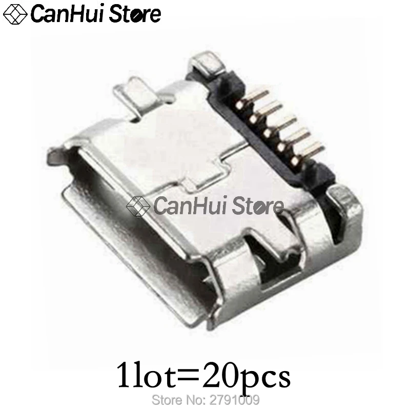 20-60pcs 5 Pin SMT Socket Connector Micro USB Type B Female Placement 12 Models SMD DIP Socket Connector