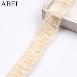 10yards 22mm Beige Tassel Ribbon Cotton Lace Trims DIY Wedding Crafts Handmade Garments Accessories Wholesale