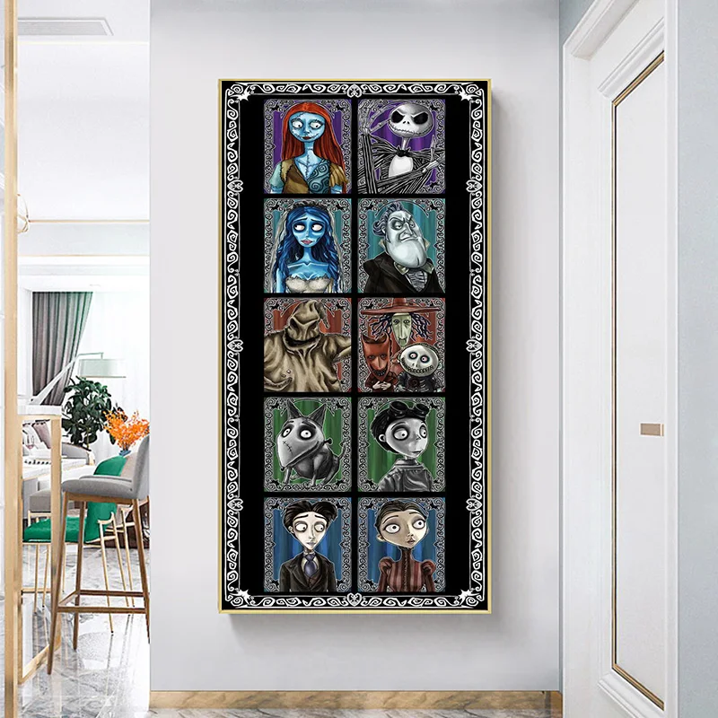 Disney The Nightmare Before Christmas Posters Prints For Living Room Jack Skellington Sally Canvas Painting Wall Art Home Decor