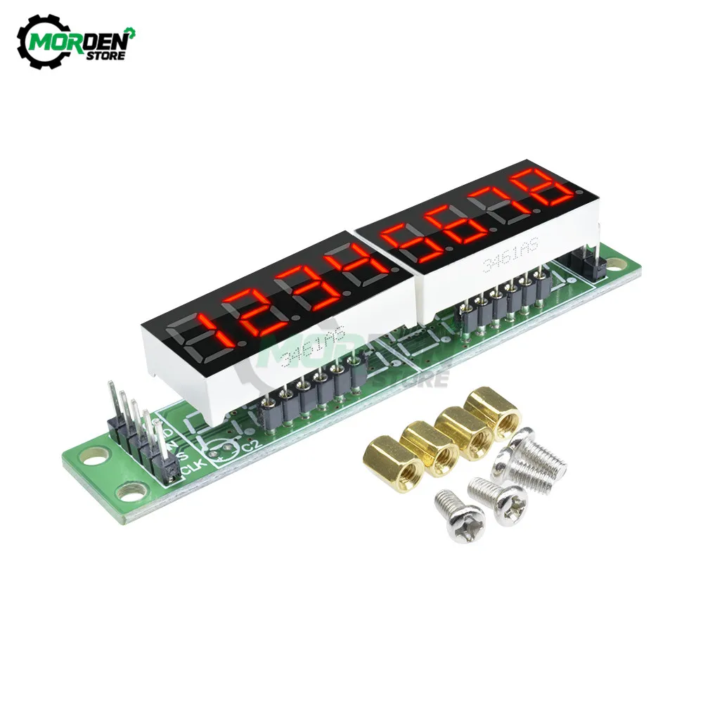 7-Segment MAX7219 LED Dot Matrix 8 Digit Digital Tube Display Control Module For Arduino 3.3V 5V Microcontroller Serial Driver