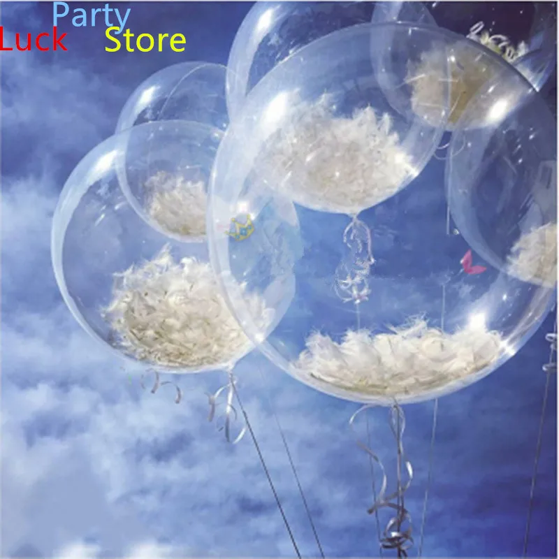 

10PCS Wedding birthday party graduation photo decoration Bobo balloon feather transparent balloon helium inflatable ball