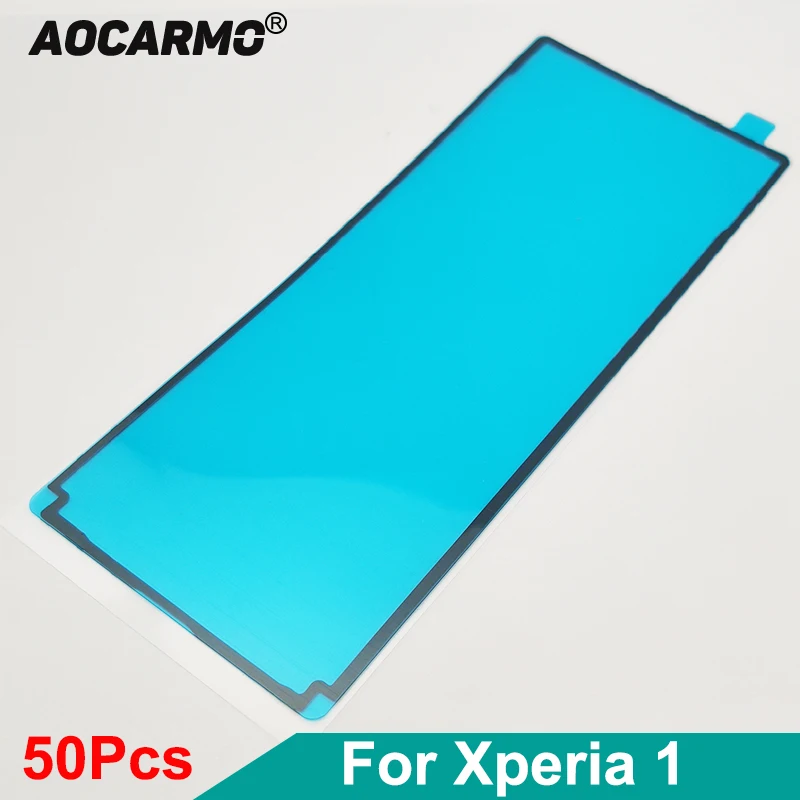 Aocarmo 50Pcs/Lot For SONY Xperia 1 / XZ4 J8110 J9110 X1 Rear Housing Door Sticker Tape Glue Back Cover Adhesive SOV40 SO-03L