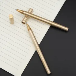 Brass Ballpoint Pen Luxury Fine Body Rollerball Pen School Students Signature Office Stationery Decompress Supplies