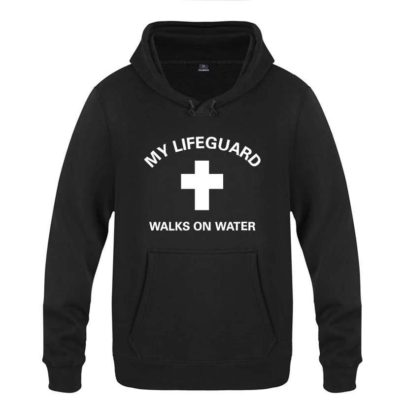 

My Lifeguard Jesus God Christian Creative Hoodie Sweatshirts Men Fashion Mens Long Sleeve Hooded Fleece Pullover Hoodies