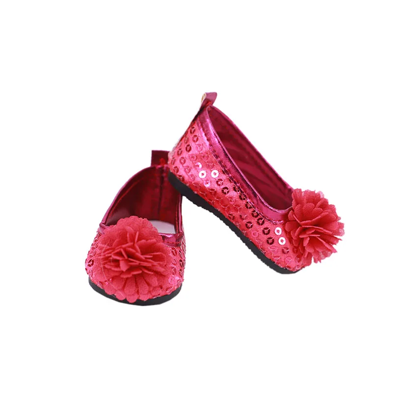 Boneca sapatos de alta qualidade multi-cor grupo flor decoração para 18 Polegada americano & 43 cm bebê renascer, nossa geração, acessórios