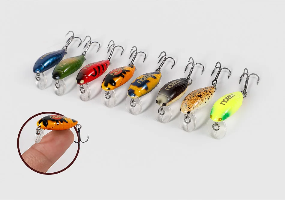 Noeby Wobbler 28 mm 2 g Mini schwimmende Minnow-Angelköder, künstliche harte Köder, kleine Kurbelwobbler für Forellen-Angelgerät – Detail 8