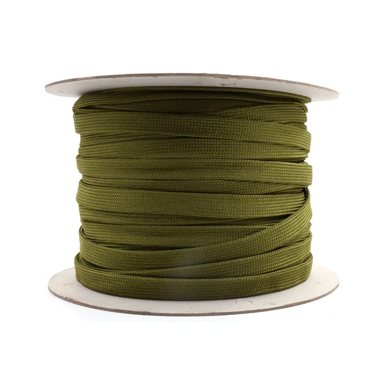 soft cotton Nylon Sleeve Wire Cable Protecting Nylon Braided High Density wire protection army green