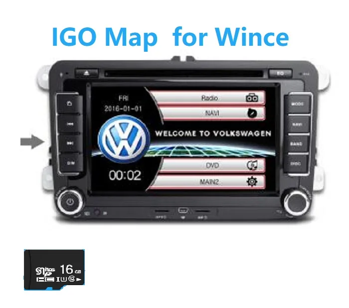 

16GB TF SD Card GPS map for Volkswagen din car radio windows ce 6.0 GPS Navigation Maps Europe/Russia/Spain/middle east Portugal